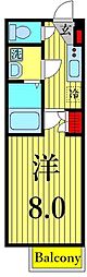 ブルージュ篠崎 1Kの間取図画像
