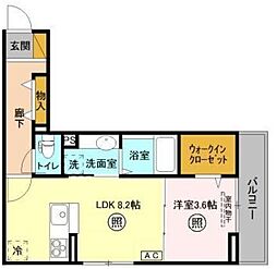 ウィン行徳 1LDKの間取図画像