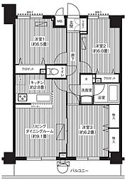関寅ビル第5 3LDKの間取図画像