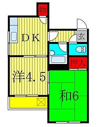クレール五番館 2Kの間取図画像