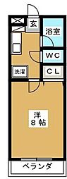 ヒコタビル 1Kの間取図画像