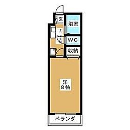 ヴィオラ 1Kの間取図画像