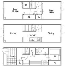 MOKーTERRACE KASAI B 2LDKの間取図画像