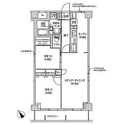オチェアーノ南行徳 2LDKの間取図画像