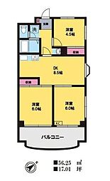 ローヤル・ビュー 3DKの間取図画像