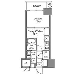 レフィールオーブ南行徳駅前 1DKの間取図画像