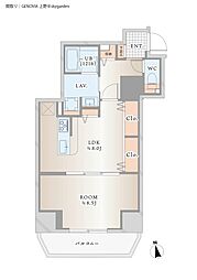 ジェノヴィア上野3スカイガーデン 1LDKの間取図画像