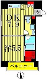 ParkAxis亀戸中央公園 1DKの間取図画像