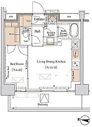 ブランシエスタ木場 1LDKの間取図画像