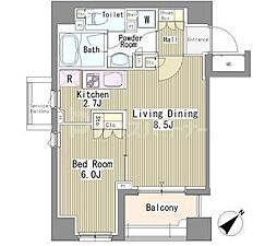 リベルテ月島 1LDKの間取図画像