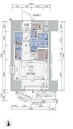 エステムコート亀戸TOKYOEAST 1Kの間取図画像