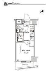 プラウドフラット門前仲町4 1Kの間取図画像