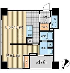 ウィルテラス勝どき 1LDKの間取図画像