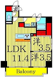 シーズンフラッツ錦糸町ウエスト 2LDKの間取図画像