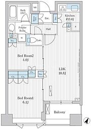 コクヨーレ日本橋 2LDKの間取図画像