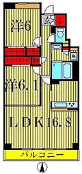 メゾンシャルム 2LDKの間取図画像