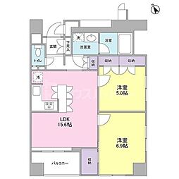 グランカーサ銀座イースト 2LDKの間取図画像