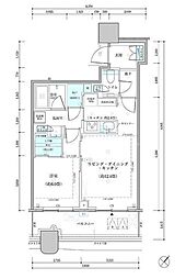 パークタワー勝どきサウス 1LDKの間取図画像