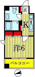 CASSIA押上 1Kの間取図画像