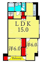 須磨マンション 2LDKの間取図画像