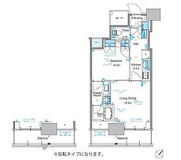 パークアクシス豊洲キャナル 1LDKの間取図画像