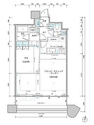 パークタワー勝どきサウス 1LDKの間取図画像