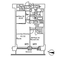 ParkAxis辰巳STAGE 2LDKの間取図画像