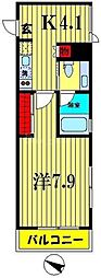 KDXレジデンス森下千歳 1Kの間取図画像