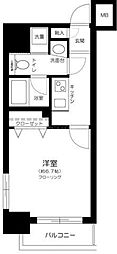 プレール・ドゥーク京橋 1Kの間取図画像