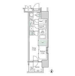 ブルックサイドレジデンス木場 2Kの間取図画像
