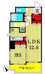 ブランシエスタ森下 1LDKの間取図画像