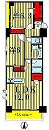 エスティメゾン錦糸町2 2LDKの間取図画像