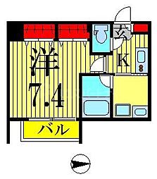 LIVCITY両国四番館 1Kの間取図画像
