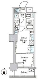 パークアクシス錦糸公園 1DKの間取図画像