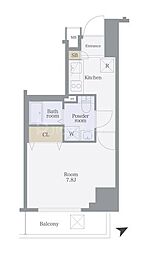 メイクスデザイン門前仲町ガーデン 1Kの間取図画像