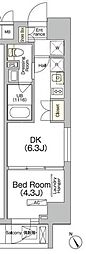 JPnoie門前仲町 1DKの間取図画像