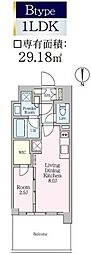 クレストコート東陽町 1LDKの間取図画像