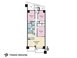 ライオンズヒルズ我孫子 3LDKの間取図画像