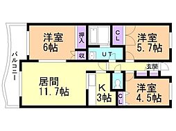 マンションリヴァージュ 3LDKの間取図画像