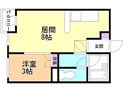 ピアパレス美原 1LDKの間取図画像