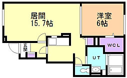 エコビレッジイースト 1LDKの間取図画像