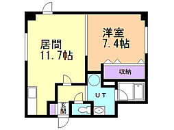 グレイエリア 1LDKの間取図画像