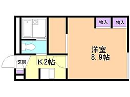 レオパレスオリーブ 1Kの間取図画像