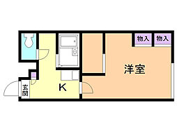 レオパレスK.Y2 1Kの間取図画像