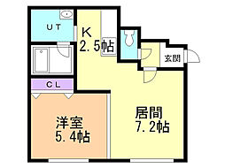 マンションアムール 1LDKの間取図画像