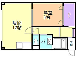 リヴェール杉並 1LDKの間取図画像