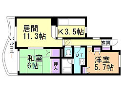 マンションリヴァージュ 2LDKの間取図画像