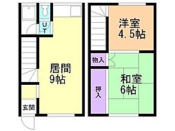 ダーラム・コート 2LDKの間取図画像