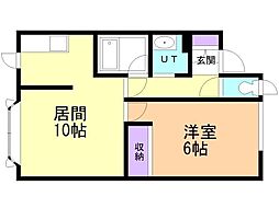 梓ハウス 1LDKの間取図画像