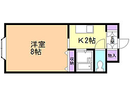 ヴィラコート富士 1Kの間取図画像